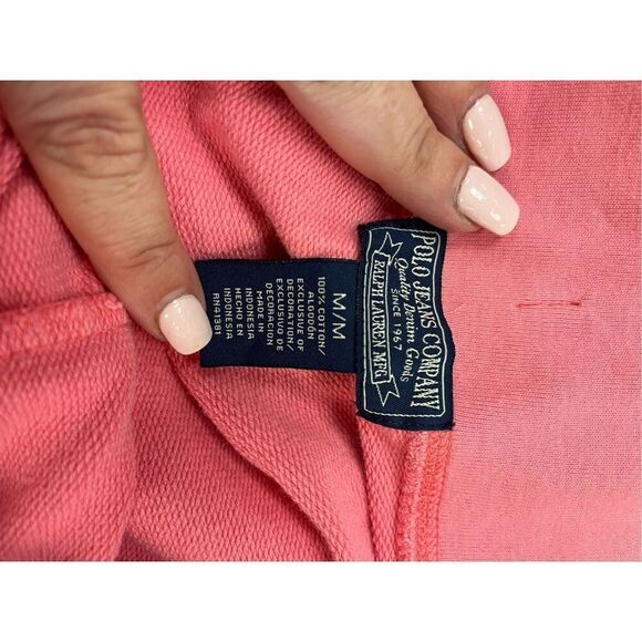 Polo Jeans Company Pink Monogram Patch Cropped Sweat Pants sz M EUC - Picture 6 of 6